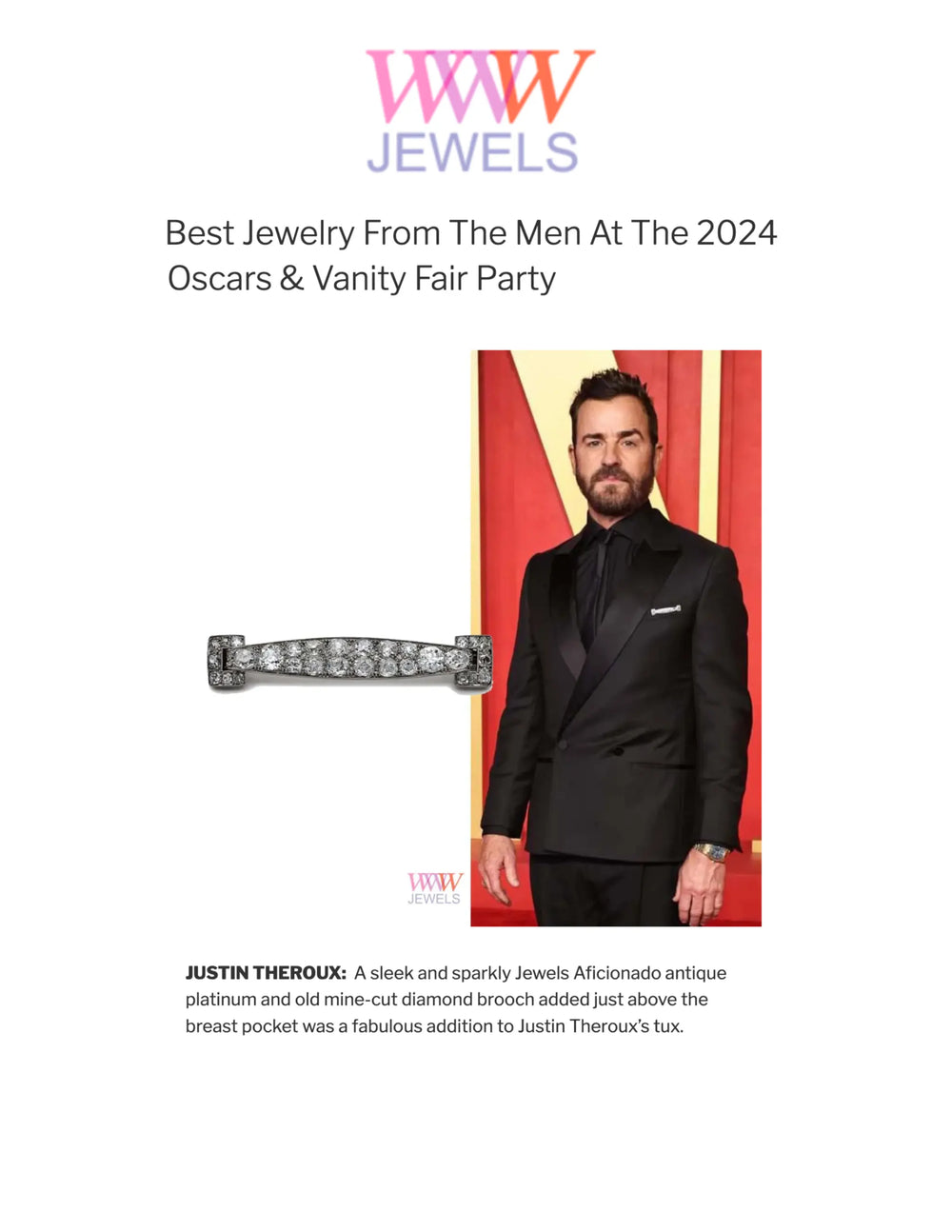 Best Jewelry From The Men At The 2024 Oscars & Vanity Fair Party