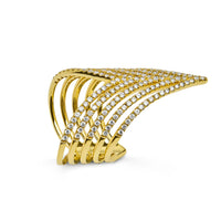 Thumbnail for Rings Yellow Gold Diamond Set Chevron Ring Wrist Aficionado