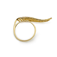 Thumbnail for Rings Yellow Gold Diamond Set Feather Ring Wrist Aficionado