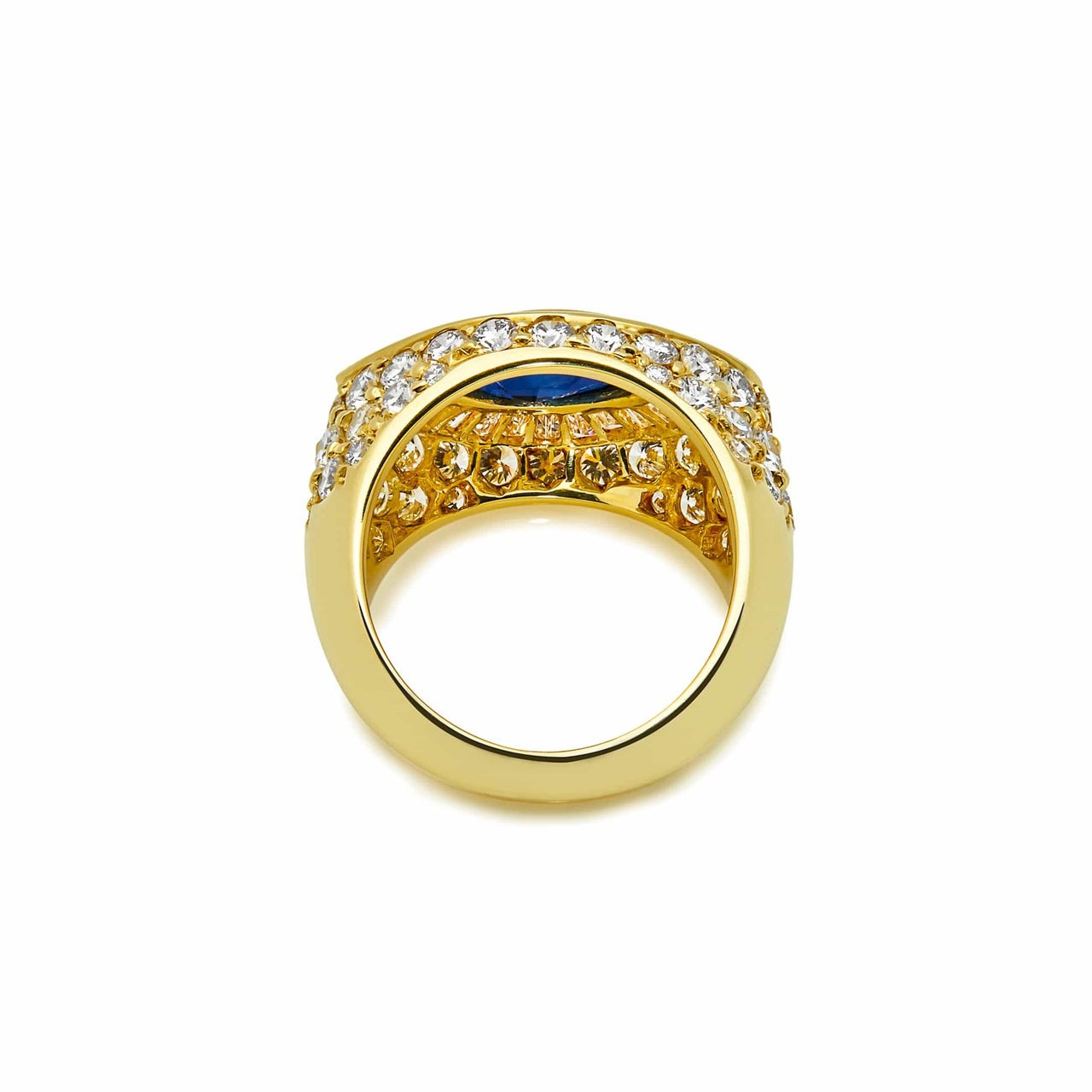 Yellow Gold Marquise Sapphire & Diamond Ring Wrist Aficionado